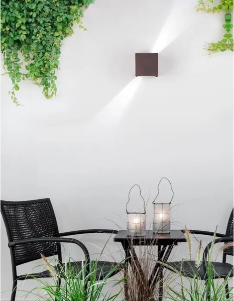 ZUNANJA STENSKA SVETILKA COMO LED 2x3W/3000K/510lm/IP54/RJAVA NL847406