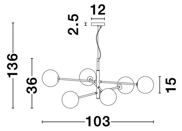 VITRA VISEČA SVETILKA G9 /IP20/ ZLATA IN ČRNA NL9143306