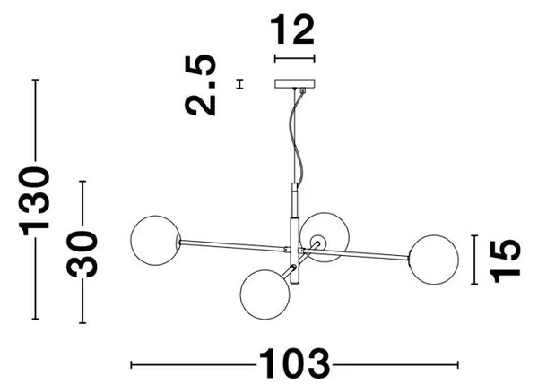 VITRA VISEČA SVETILKA G9 /IP20/ ZLATA IN ČRNA NL9143304