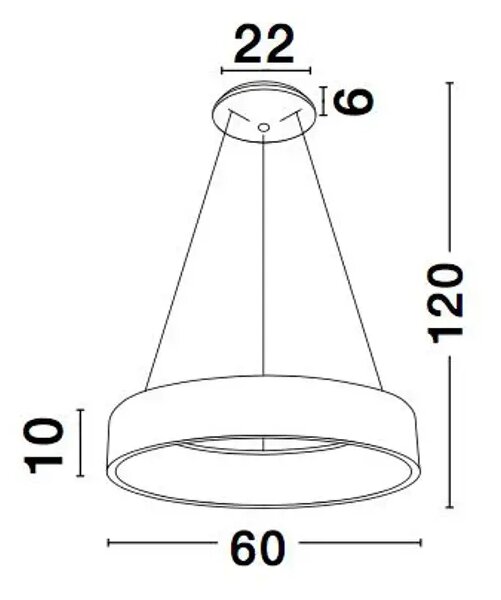 VISEČA LED SVETILKA RANDO 42W/3000K/3010lm/IP20/RJAVA NL6167209