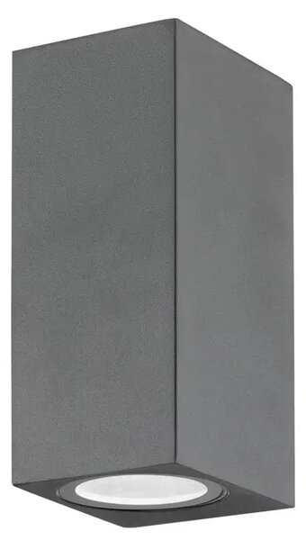 ZUNANJA STENSKA SVETILKA NERO GU10 2x7W/IP54/TEMNO SIVA NL710042