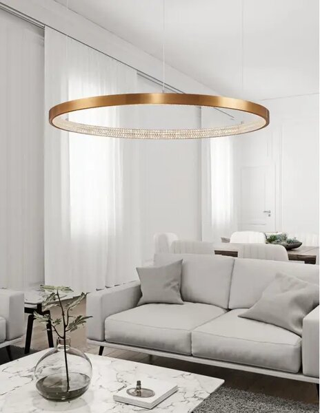 VISEČA LED SVETILKA PRESTON 60W/3000K/4030lm/DIMM/IP20/ANTIČNO ZLATA NL9285110