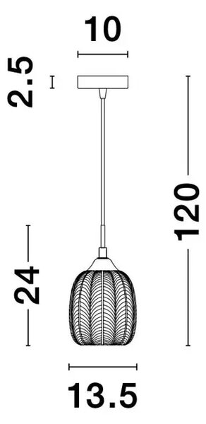 VISEČA SVETILKA VARIO E27 /IP20/ ZLATA NL9191541