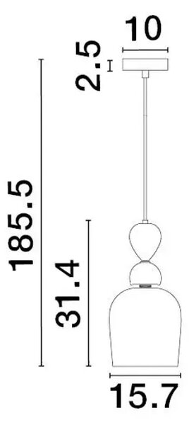 VISEČA LUČ MURANO E14 /IP20/VEČBARVNA NL9009234