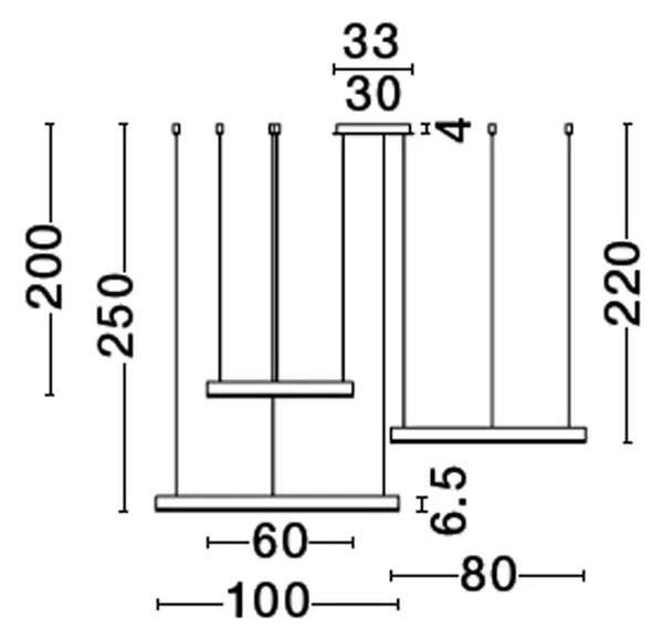 Viseča LED svetilka z motivom 140W/2700-6000K/7840lm/DIMM/IP20/ZLATA NL9530217