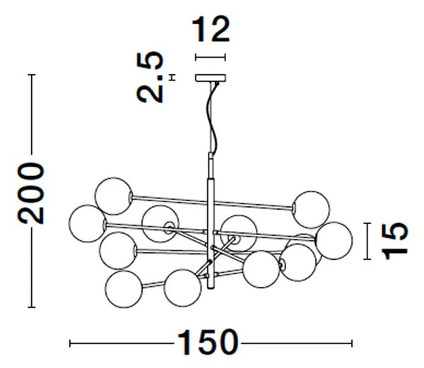 VITRA VISEČA SVETILKA G9 /IP20/ ZLATA IN ČRNA NL9143309
