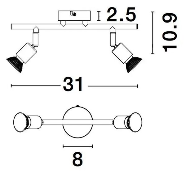 LUP REFLEKTOR GU10 IP20/SATENASTO ČRNA 2X NL960006