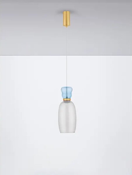 PLUMA LED VISEČA SVETILKA /3000K/9W/914Lm/MODRA IN DIMLJENO ZLATA NL9030547