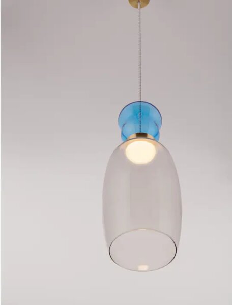 PLUMA LED VISEČA SVETILKA /3000K/9W/914Lm/MODRA IN DIMLJENO ZLATA NL9030547