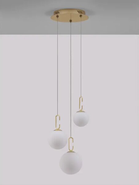Viseča LED svetilka s kavljem 25,8 W/3000K/2521 lm/IP20/SATENASTO ZLATA V BELI BARVI NL9695223