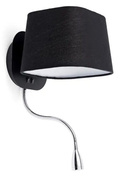 ČRNO STENSKA SVETILKA LUŠKA Z LED ŽARNICO 1 X E27 60W FR29951