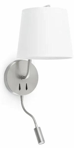 STENSKA SVETILKA BERNI SATEN NIKEL Z LED ŽARNICO 1XE27 FR29331