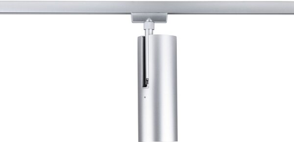 Paulmann URail LED-žaromet za tirnico Theron, krom 4.000 K Ø 6 cm, zatemnjen, Kovinska, Dnevna soba / jedilnica, Plastika, Sodobni