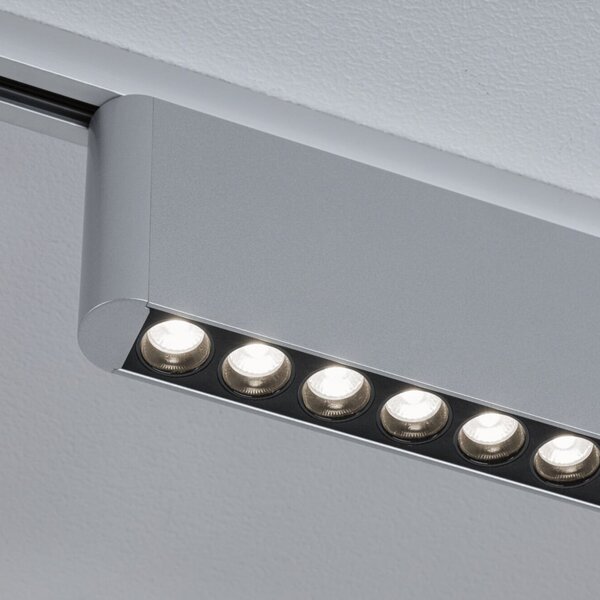 Paulmann URail LED-železniška svetilka Zelos, krom, 4.000 K, 37 cm, zatemnjen, Kovinska, Dnevna soba / jedilnica, Aluminij, Sodobni