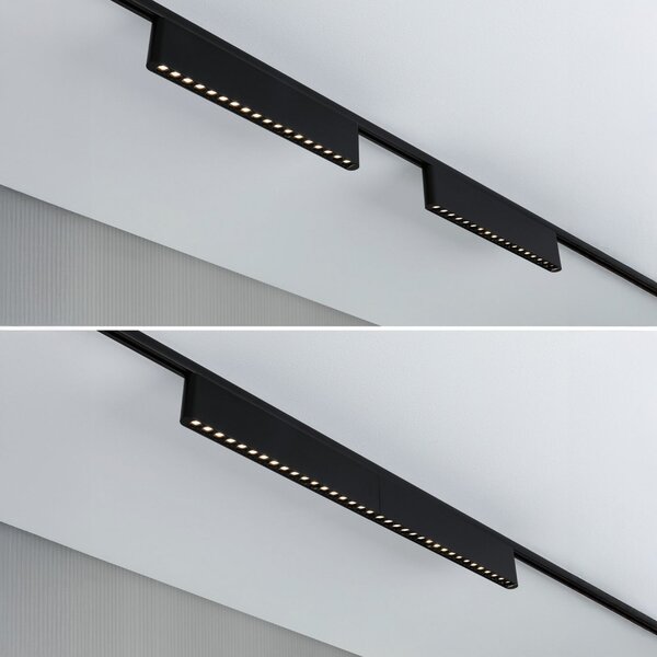 Paulmann URail LED-železniška svetilka Zelos, črna, 3.000 K, 37 cm, zatemnjen, Črna, Dnevna soba / jedilnica, Aluminij, Sodobni