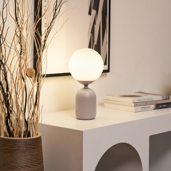Pauleen Namizna svetilka GLOWING CHARM, siva, 30 cm, keramika/steklo, Siva, Dnevna soba / jedilnica, Steklo, Mladostno bivanje, Globus