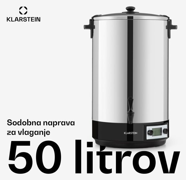 Klarstein KonfiStar 50, digital, lonec za konzerviranje, avtomat za tople napitke, 50 l, 100°C, 180 min, 2500 W
