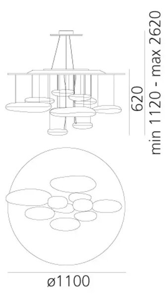 MERCURY LED VISEČA SVETILKA 2893lm/2700K ARTEMIDE AR1367W10A