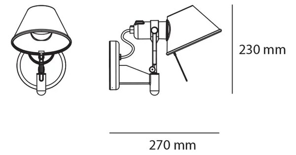 TOLOMEO FARETTO STENSKA SVETILKA 615lm ALUMINIJ ARTEMIDE A025450 AR025450
