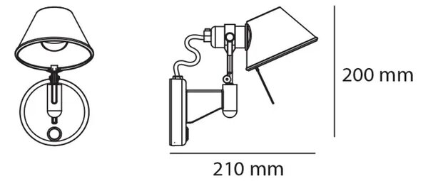 TOLOMEO MICRO FARETTO LED STENSKA SVETILKA 7W/648lm/3000K ALUMINIJASTA BREZ STIKALA AR043500