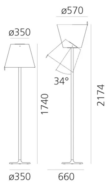 MELAMPO MEGA STOJEČA SVETILKA 3043lm ARTEMIDE GRAY AR0577010A