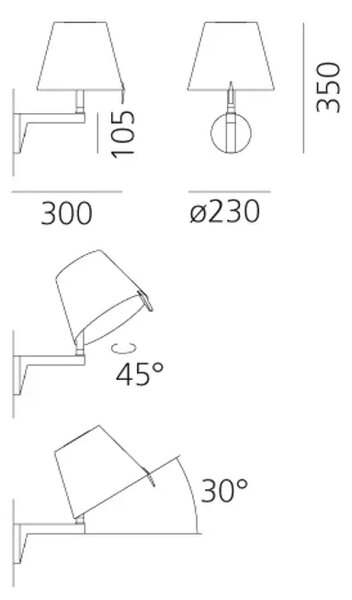 STENSKA SVETILKA MELAMPO SIVA 5W 220V-240V 349lm AR0721010A
