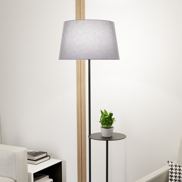 EMIBIG LIGHTING Hotelska talna svetilka, siva/črna, višina 150 cm, tkanina/kovina, Siva, Dnevna soba / jedilnica, Tkanine / tekstil, Sodobni