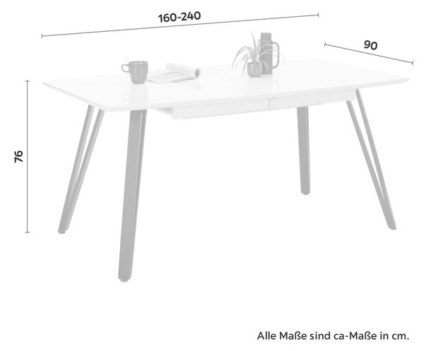Mömax Raztegljiva Miza Isabelle, Ca. 160-240 X 90 Cm