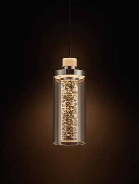 Viseča LED svetilka LUNE/3000K/9W/404Lm/ČRNA-KROMIRANA NL9520010