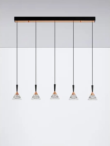 PALUZ VISEČA LED SVETILKA/3000K/30W/1558Lm/ČRNA IN ROZA ZLATA NL9186964