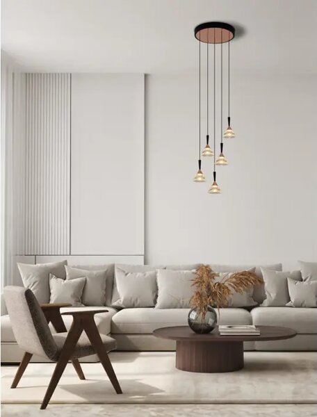 PALUZ VISEČA LED SVETILKA/3000K/30W/1558Lm/ČRNA IN ROZA ZLATA NL9186965
