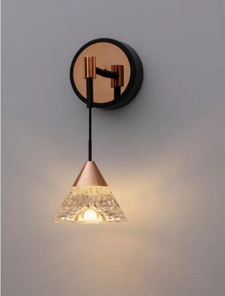 PALUZ STENSKA SVETILKA LED/3000K/7W/345Lm/ ČRNO IN ROZA ZLATO NL9186962