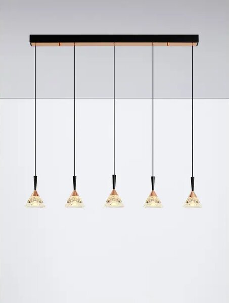 PALUZ VISEČA LED SVETILKA/3000K/30W/1558Lm/ČRNA IN ROZA ZLATA NL9186964