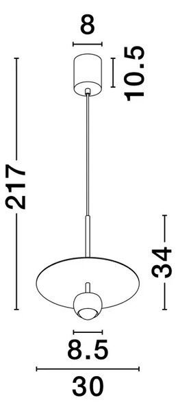VISEČA LED SVETILKA EDEM/3000K/8W/590Lm/BELA NL9870044