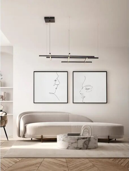 Viseča LED svetilka PACE/3000K/83W/4847Lm/ČRNA NL9002056