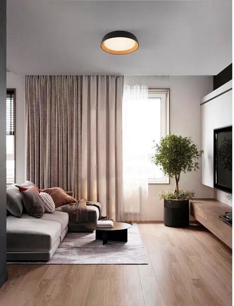 STROPNA SVETILKA SIGI LED /3000K/39W/3081Lm/ ČRNO V LESENI NL9030503