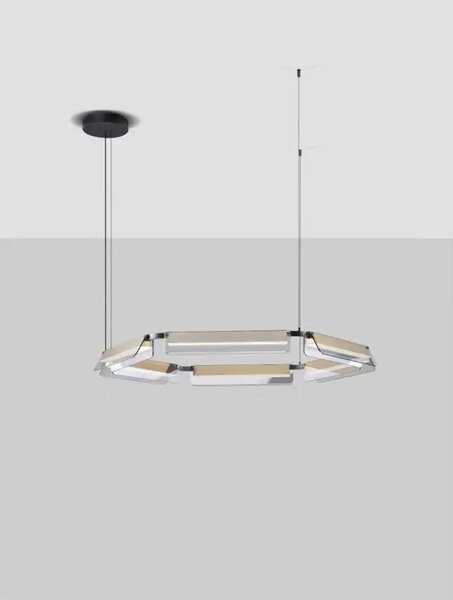 VISEČA LED SVETILKA ZA APNEO/3000K/61W/6646Lm/ČRNA V ZLATI BARVI NL9009131