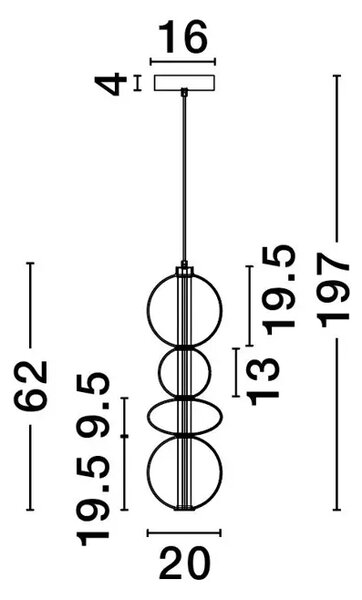 VISEČA LED SVETILKA BALLY/3000K/36W/4619Lm/ČRNA IN DIMLJENO SIVA NL9030556