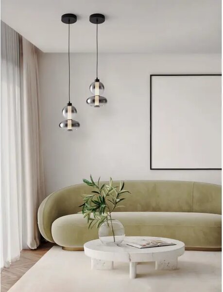 VISEČA LED SVETILKA BALLY/3000K/12W/1636Lm/ČRNA IN DIMNO SIVA NL9030554