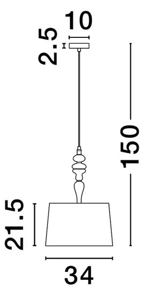 VISEČA SVETILKA DAMO E27/12W/STARO ZLATO & ORANŽNA & RJAVA NL9009146