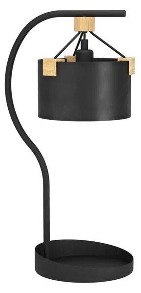 NAMIZNA SVETILKA 1xE27 V-650, ČRNA/POTSO LES 39946