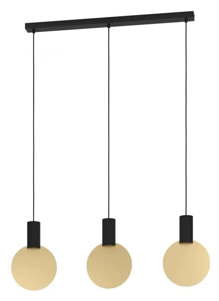 VISEČA SVETILKA 3xLED GU10, 3X4,5W, ČRNA/ZLATA SARONA 900402