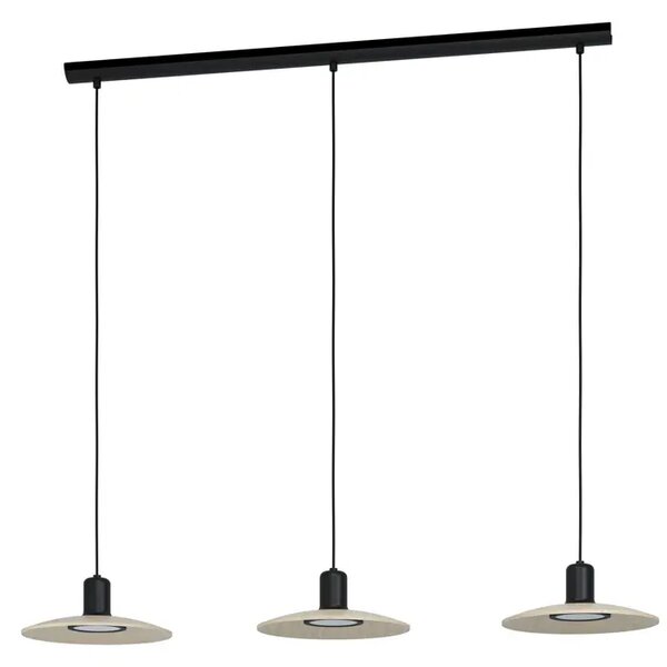 VISEČA SVETILKA 3xLED GU10, 3X5W, D-1050, ČRNA/LESENI MAYAZES 39912