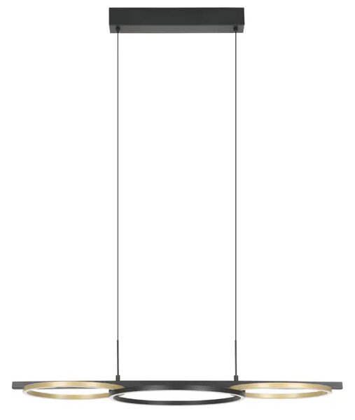 VISEČA SVETILKA 3xLED 40,5 W, 5850 lm, D-965, ČRNA/ZLATA LANACERA 390087