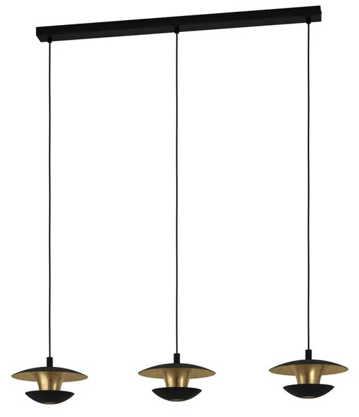 VISEČA SVETILKA 3xGU10, 3X4,5W, D-985, ČRNA/ZLATA NUVANO 99663