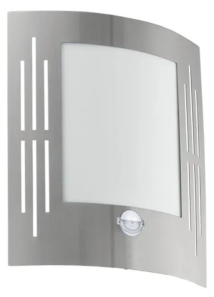 ZUNANJA STENSKA SVETILKA 1xE27 S SENZORJEM, INOX CITY 88144