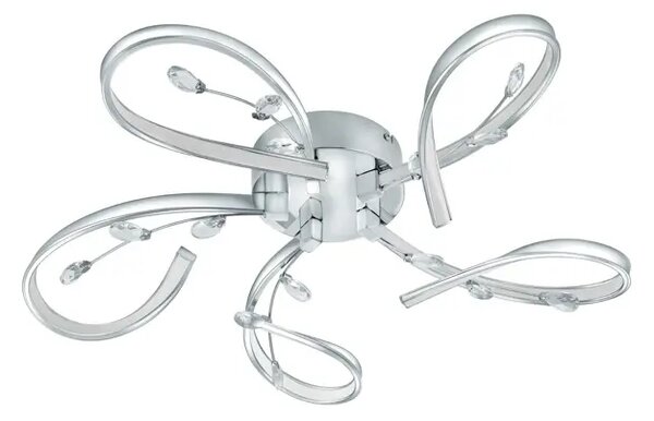 STROPNA SVETILKA/5, LED 5X6,6W, KROMIRANA/KRISTALNO BELA VALLEMARE 97487