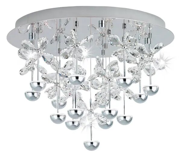 STROPNA SVETILKA/15, LED 15X1,8W, PROM 500, KROMIRANA S KRISTALI PIANOPOLI 39245
