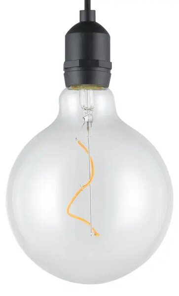 ZUNANJA VISEČA SVETILKA 1xLED KROGLA PROM 125, PROZOREN/ČRN VIGNANELLO KABEL 900208