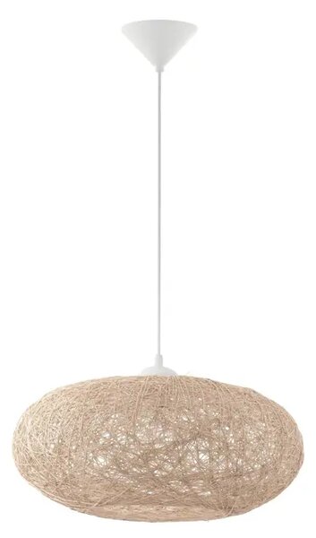 VISEČA SVETILKA 1xE27 1X60W, BELA PLASTIKA/BEŽ TEKSTIL CAMPILO 93374